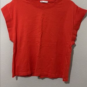 Bright orange Zara t shirt cotton